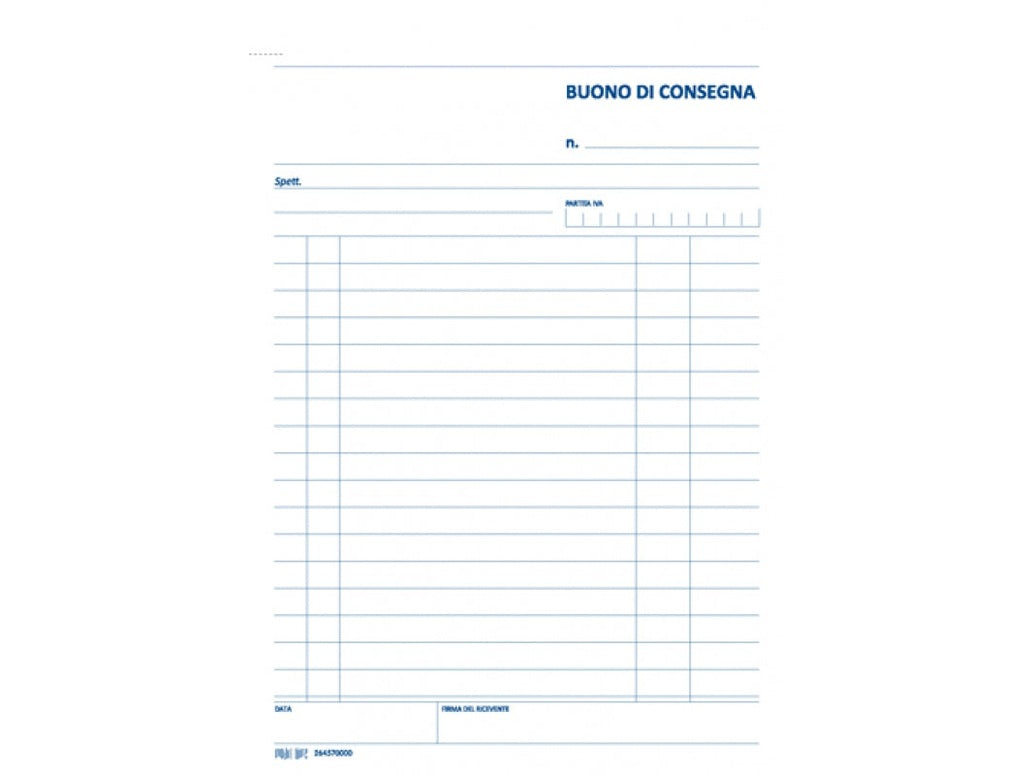 BLOCCO BUONO DI CONSEGNA