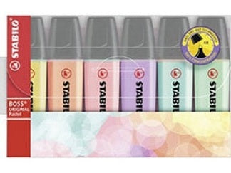 EVIDENZIATORI STABILO BOSS CONFEZIONE 6 COLORI PASTELLO