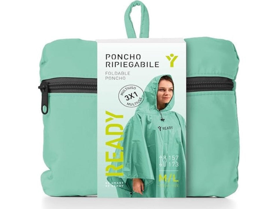 PONCHO ANTIPIOGGIA VERDE ACQUA