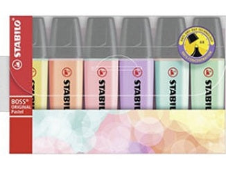 EVIDENZIATORI STABILO BOSS CONFEZIONE 6 COLORI PASTELLO