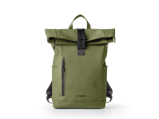 INTEMPO ZAINO ROLL-TOP DROP IN GOMMA ANTIPIOGGIA  VERDE