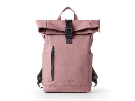 INTEMPO ZAINO ROLL-TOP DROP IN GOMMA ANTIPIOGGIA  ROSA